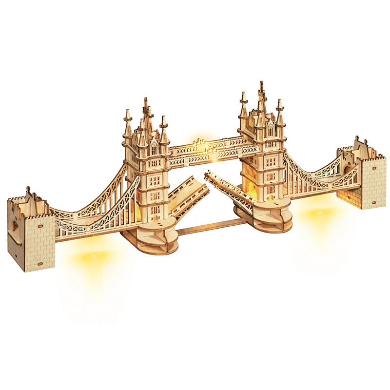 Robotime 3D Wooden Puzzle – Big Ben, Tower Bridge, Pagoda Building Model Kits for Kids & Adults, Educational DIY Craft Toy Gift